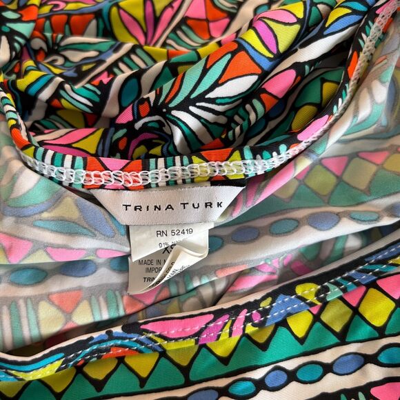 Trina Turk Swim Top Size Extra Small‎ XS Women's Dolman Bright Print Sunwear - Picture 11 of 11